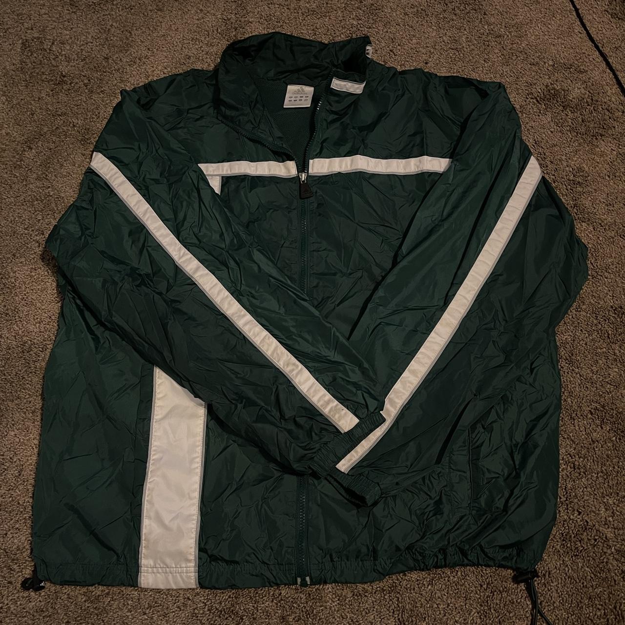 XL Green Adidas Windbreaker - Depop