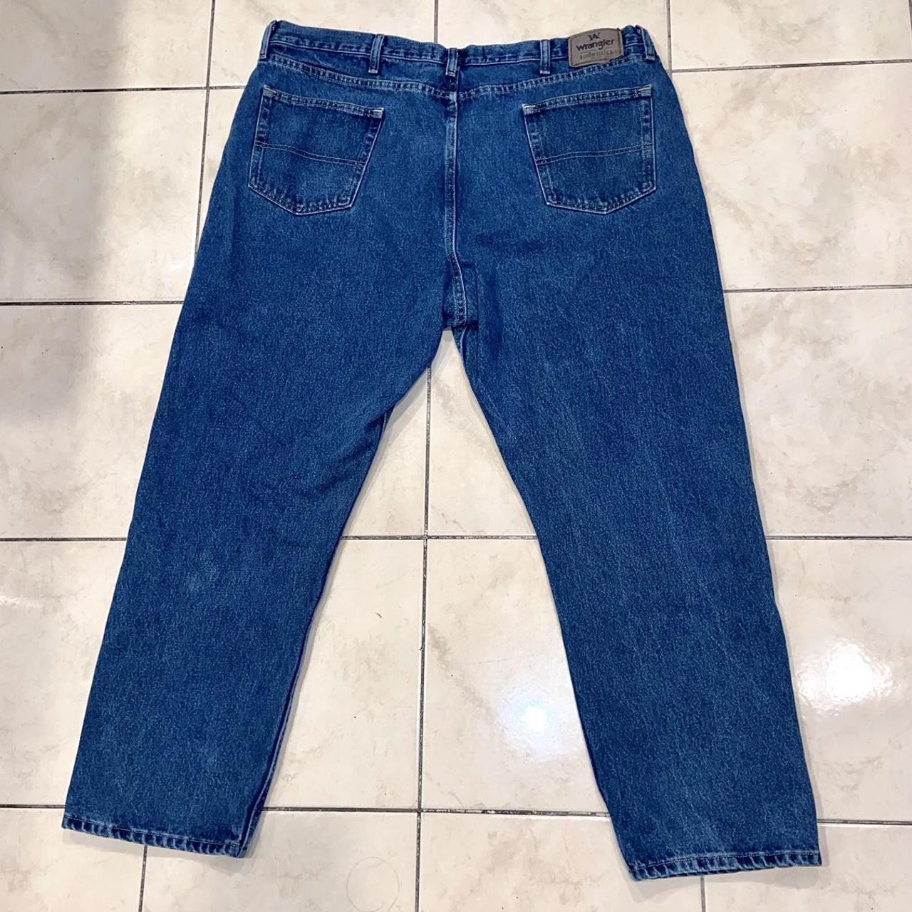 Wrangler Men's Blue and Navy Jeans | Depop