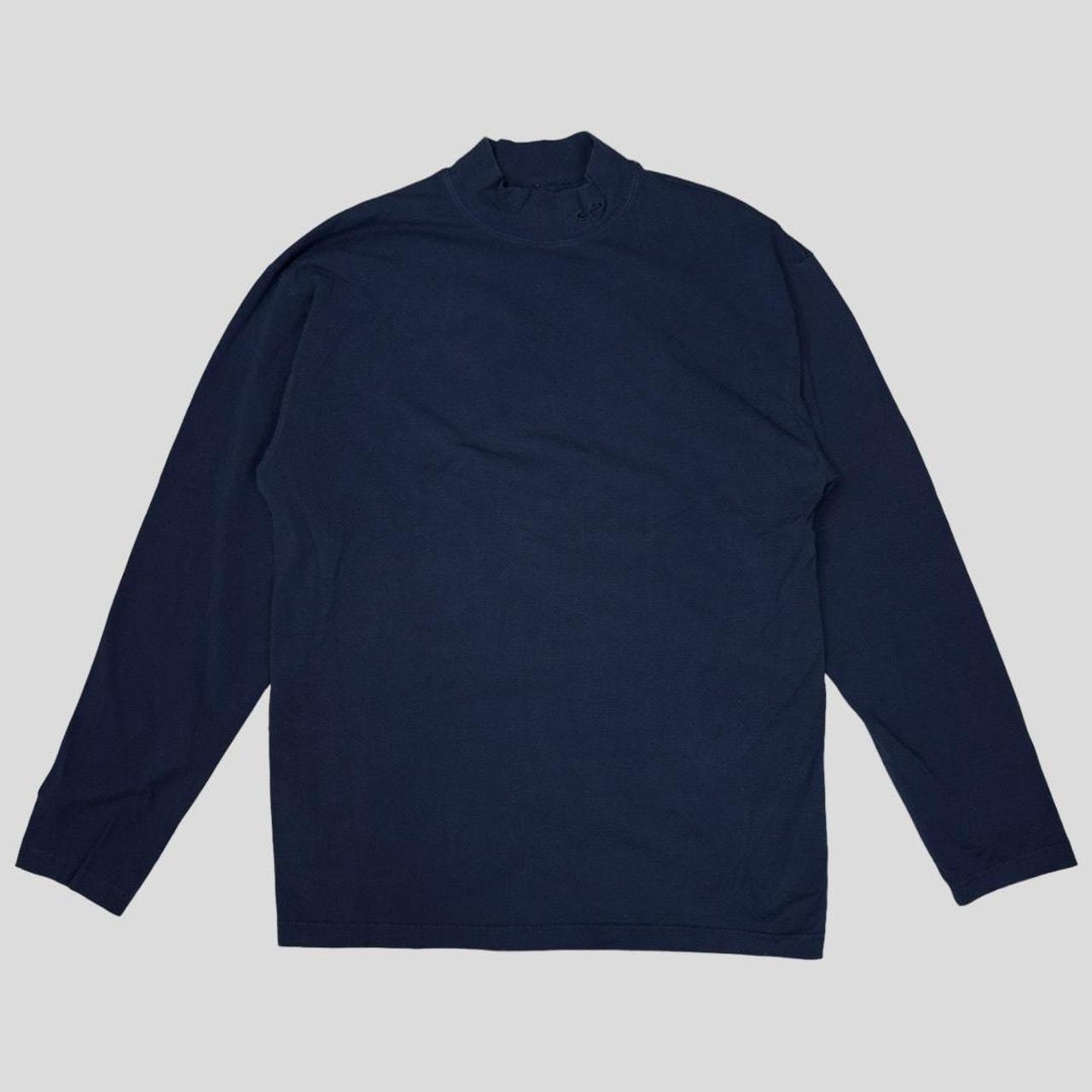 Men's Champion Navy Blue Thermal Turtleneck Depop