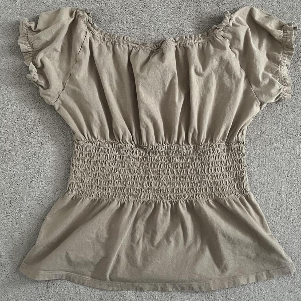 lauren ralph lauren top with smocked waist size... - Depop