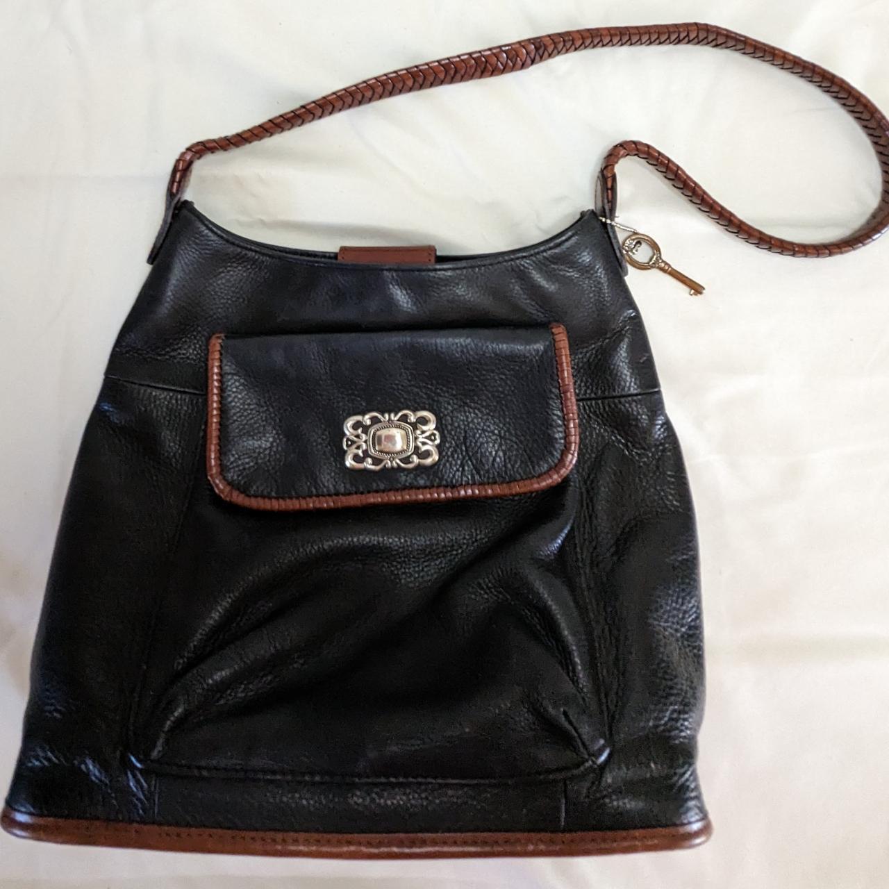 Fossil Women's Black and Brown Bag | Depop