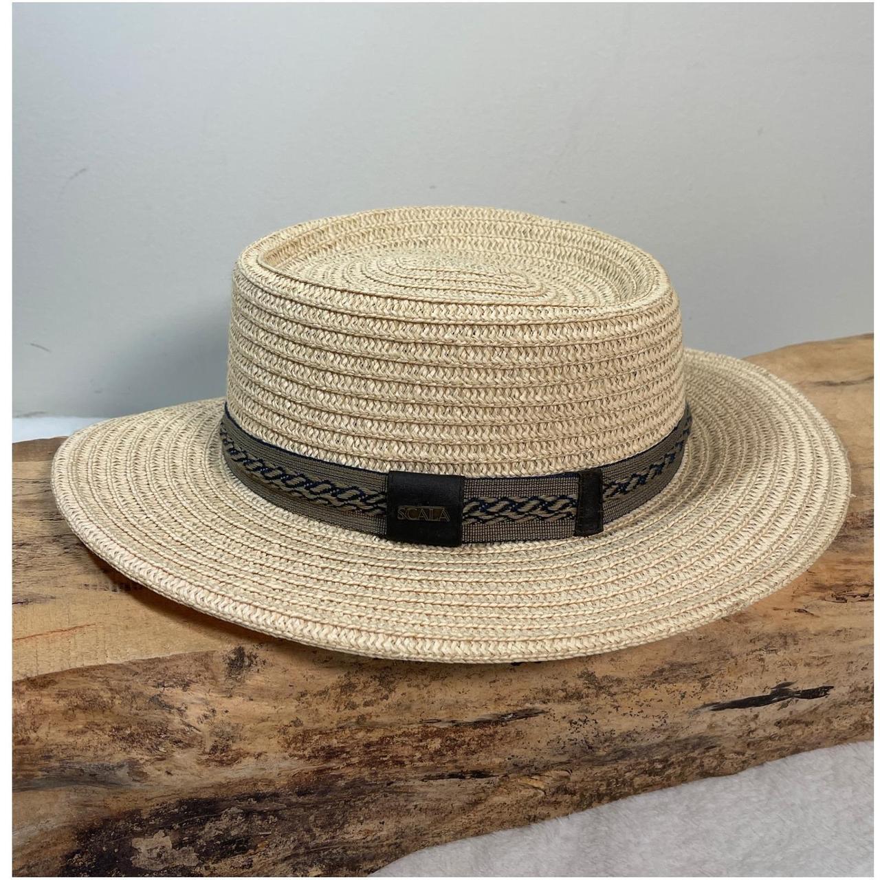 Scala Men's Straw hats - Tan/Black – Scala Classi… - image 1
