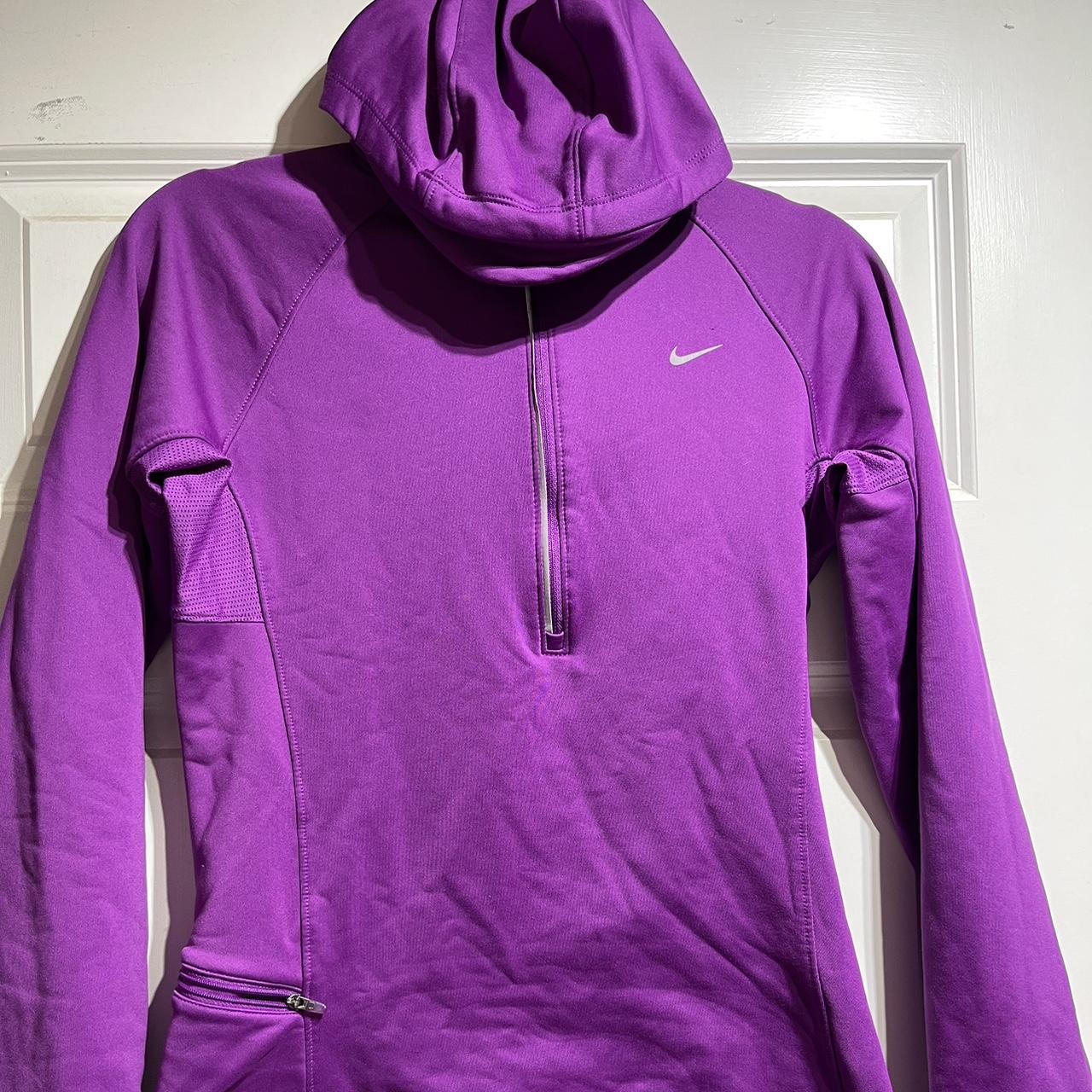 Small purple Nike dri fit thermal hoodie great