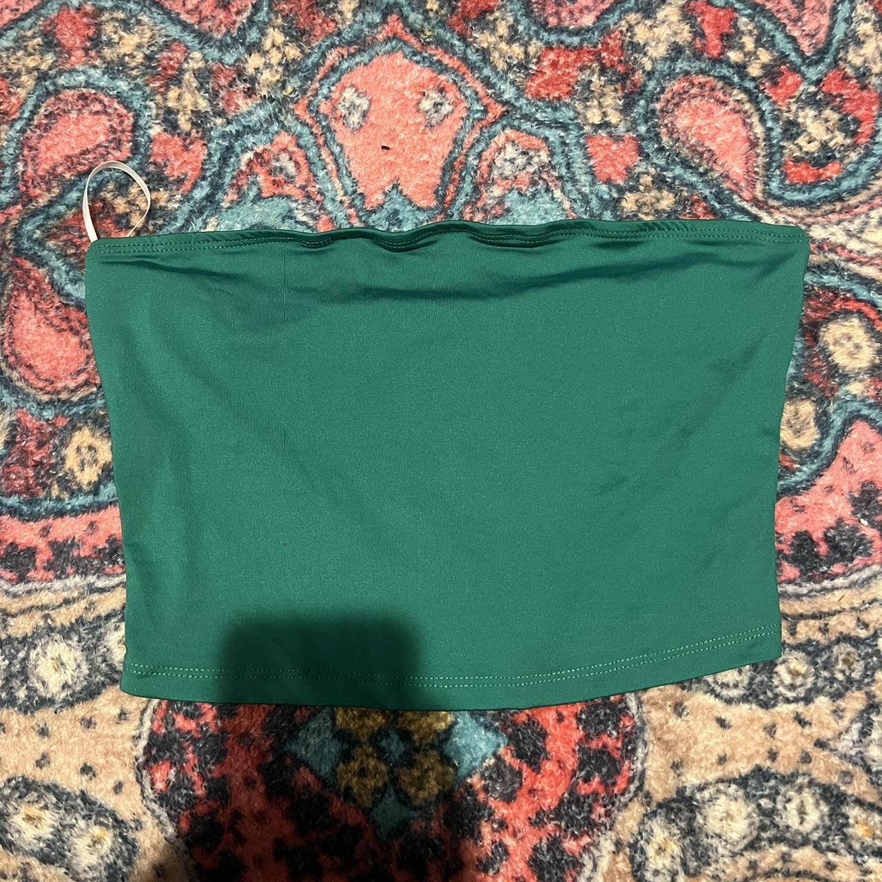 green tube top size small elastic lining for good... - Depop