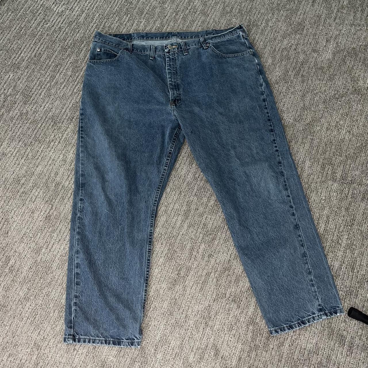 baggy wrangler jeans super baggy fit condition is... - Depop