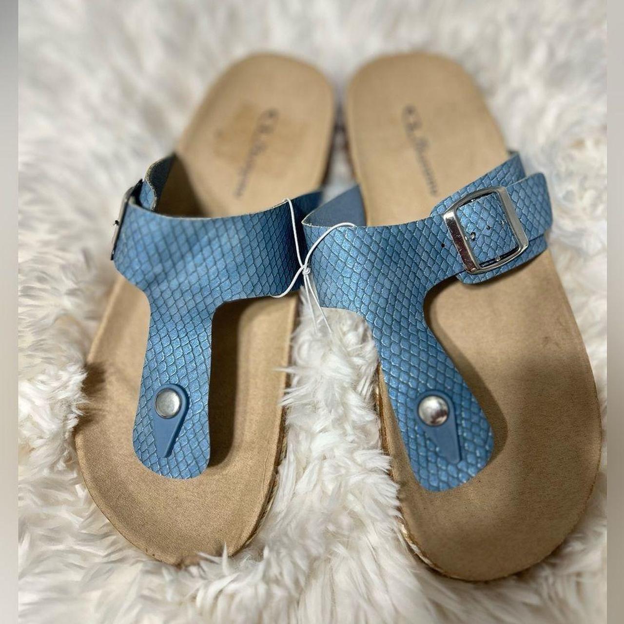 Source Unknown Women's Sandals - Blue/Tan – Styli… - image 1