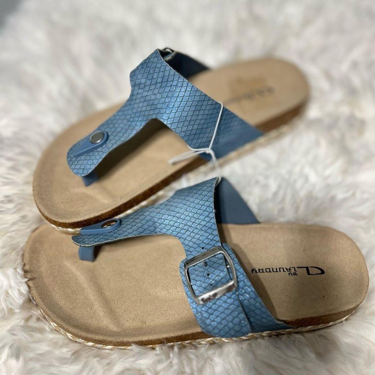 Source Unknown Women's Sandals - Blue/Tan – Styli… - image 3