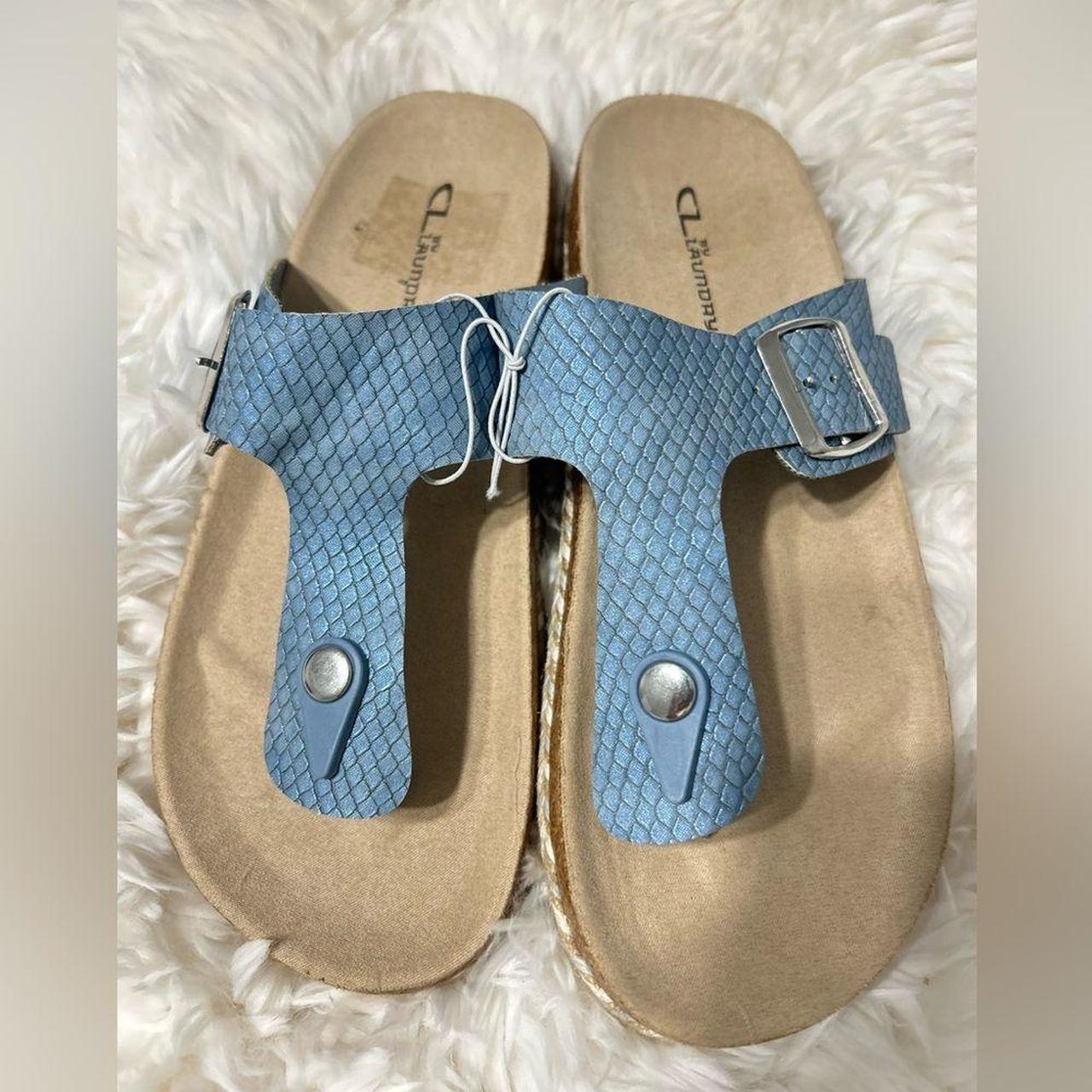 Source Unknown Women's Sandals - Blue/Tan – Styli… - image 2