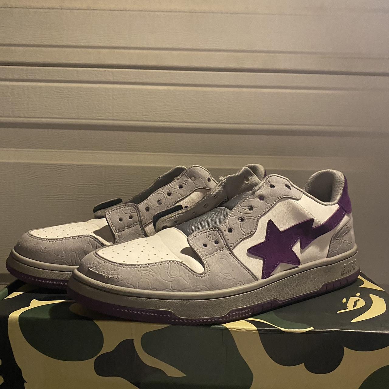 BAPE Men's Purple and Grey Footwear | Depop