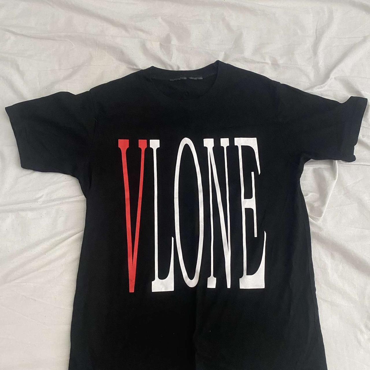 red vlone main tag neck tag cut off used - Depop