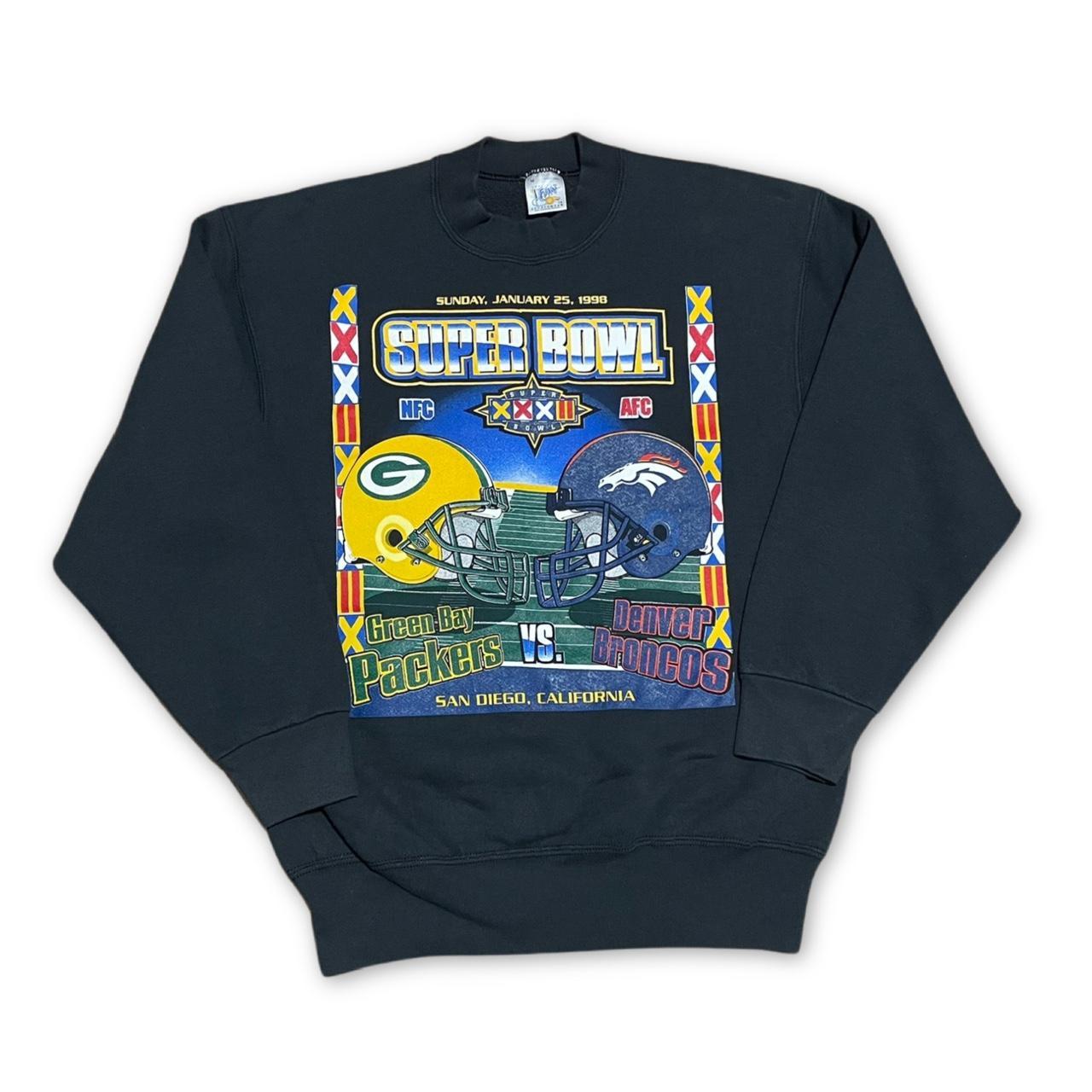 Vintage Super Bowl Graphic Sweatshirt Medium Black... - Depop