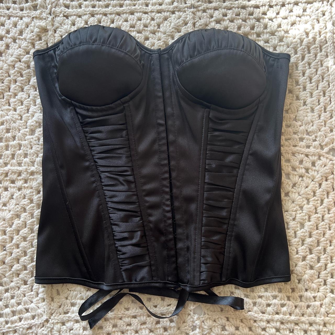 Small satin corset top #corset #satin - Depop