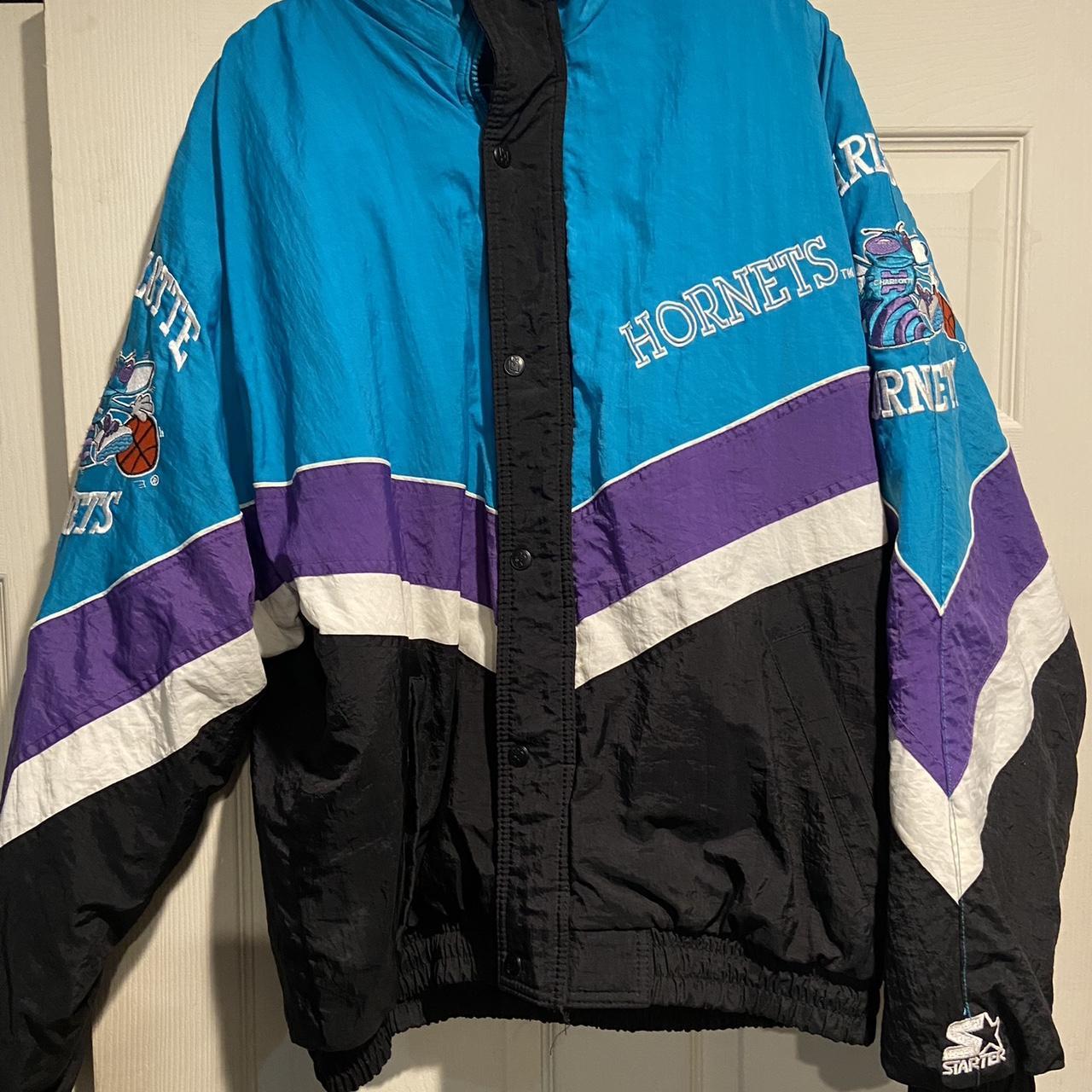 Vintage Charlotte Hornets 90s Starter Jacket size - Depop