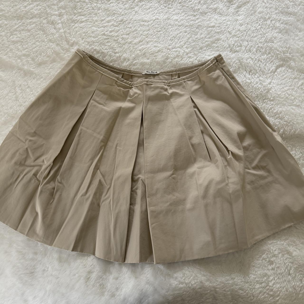 Miu Miu Women's Skirt - Tan/Cream - S – Miu miu p… - image 1