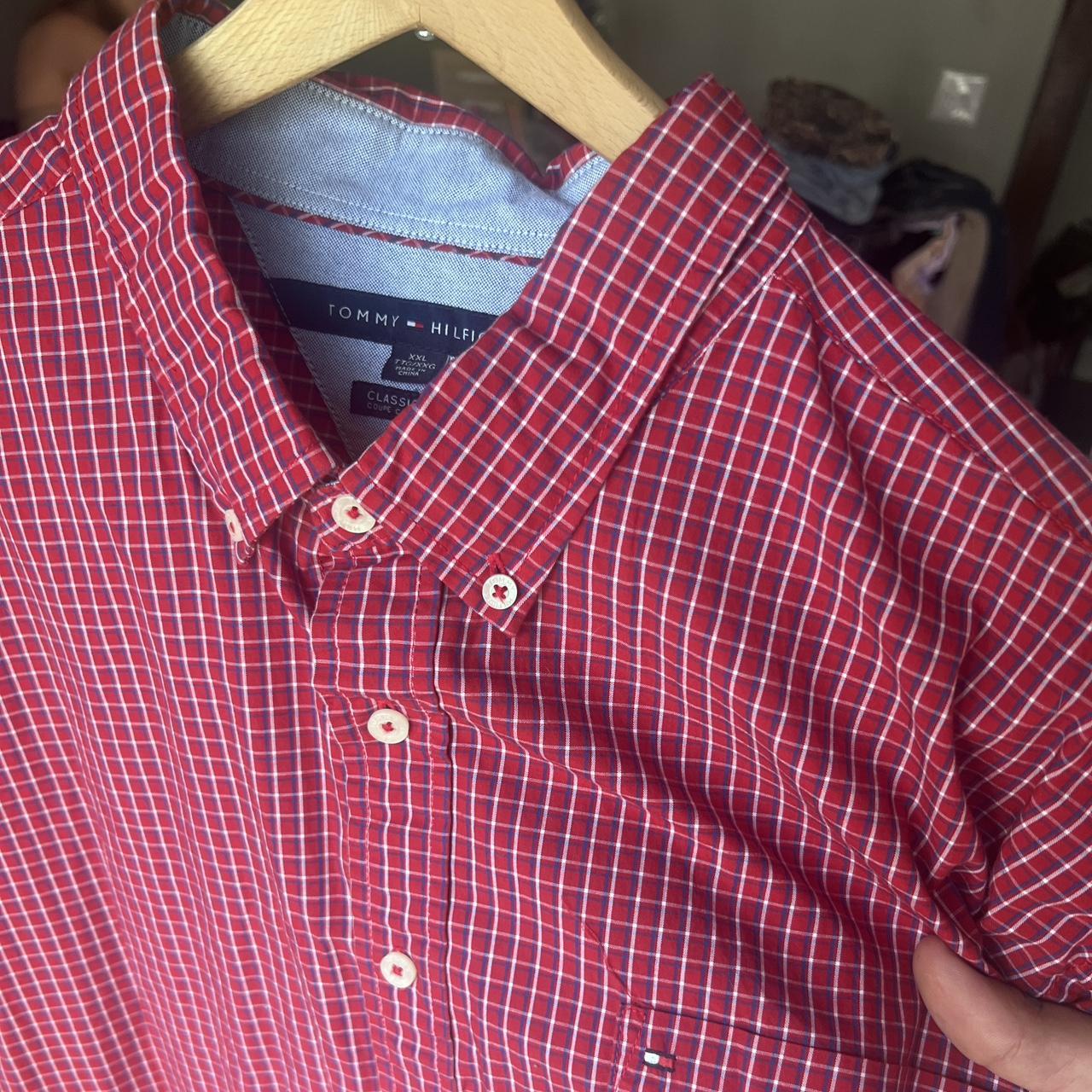 Red Tommy short-sleeve button up size XXL This... - Depop