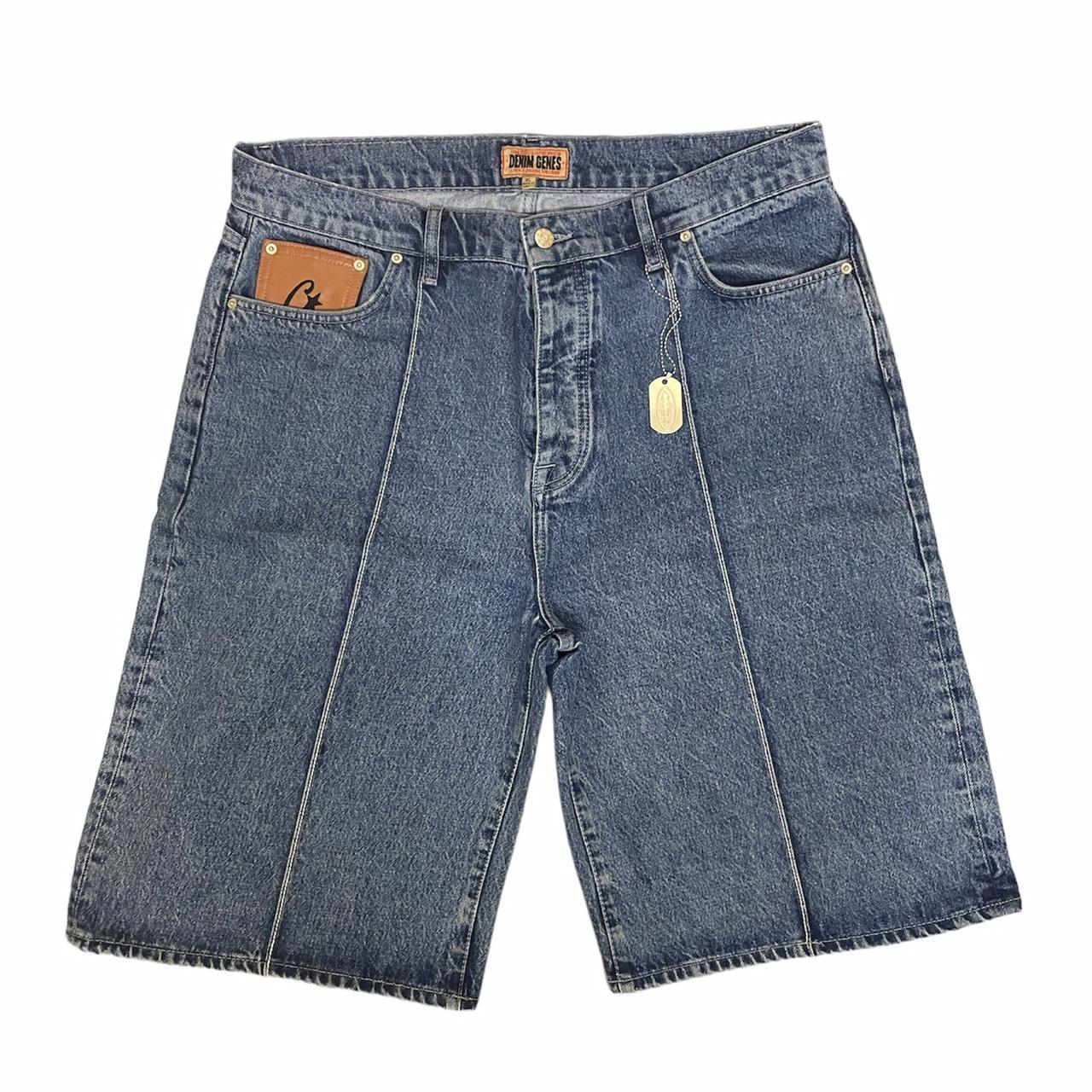 Corteiz Blue Denim Jorts - XL (36w) - Used looks... - Depop