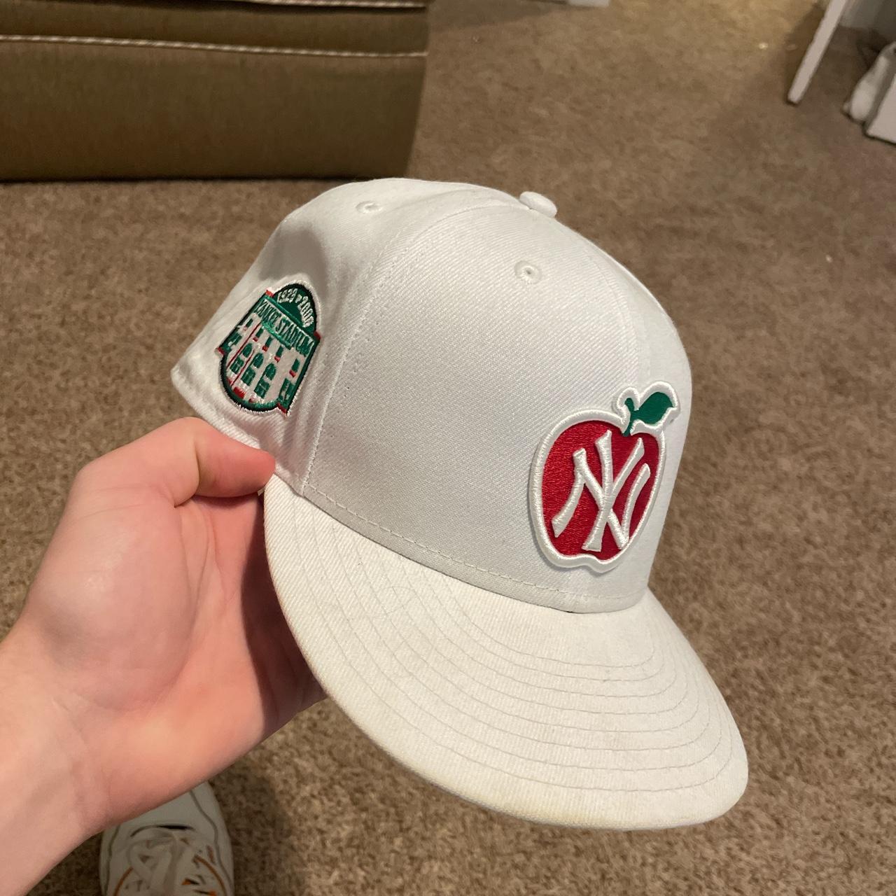 New York Yankees white fitted hat. The Big Apple.... - Depop