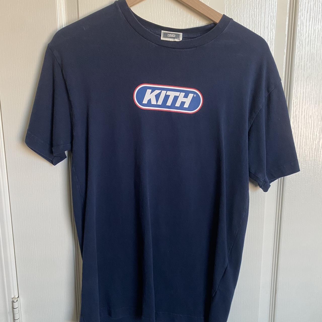 Kith pill tee XS in navy blue. - Depop