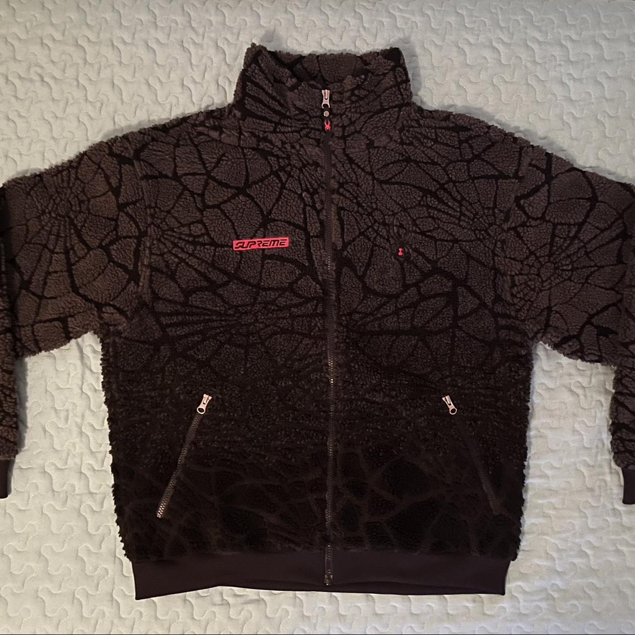 supreme spider web polar fleece jacket