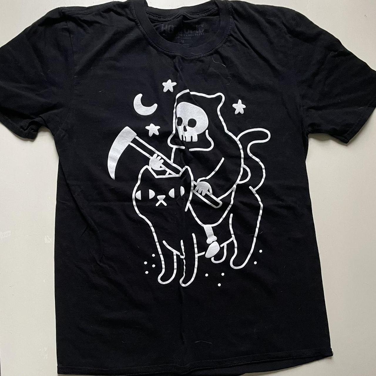 Hot topic grim 2025 reaper cat shirt