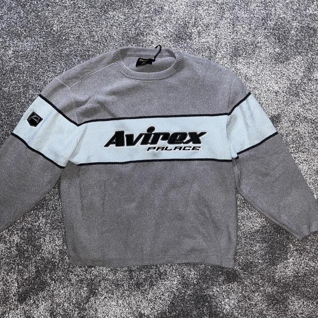 XL Palace x Avirex knit crewneck. Loose fit... - Depop