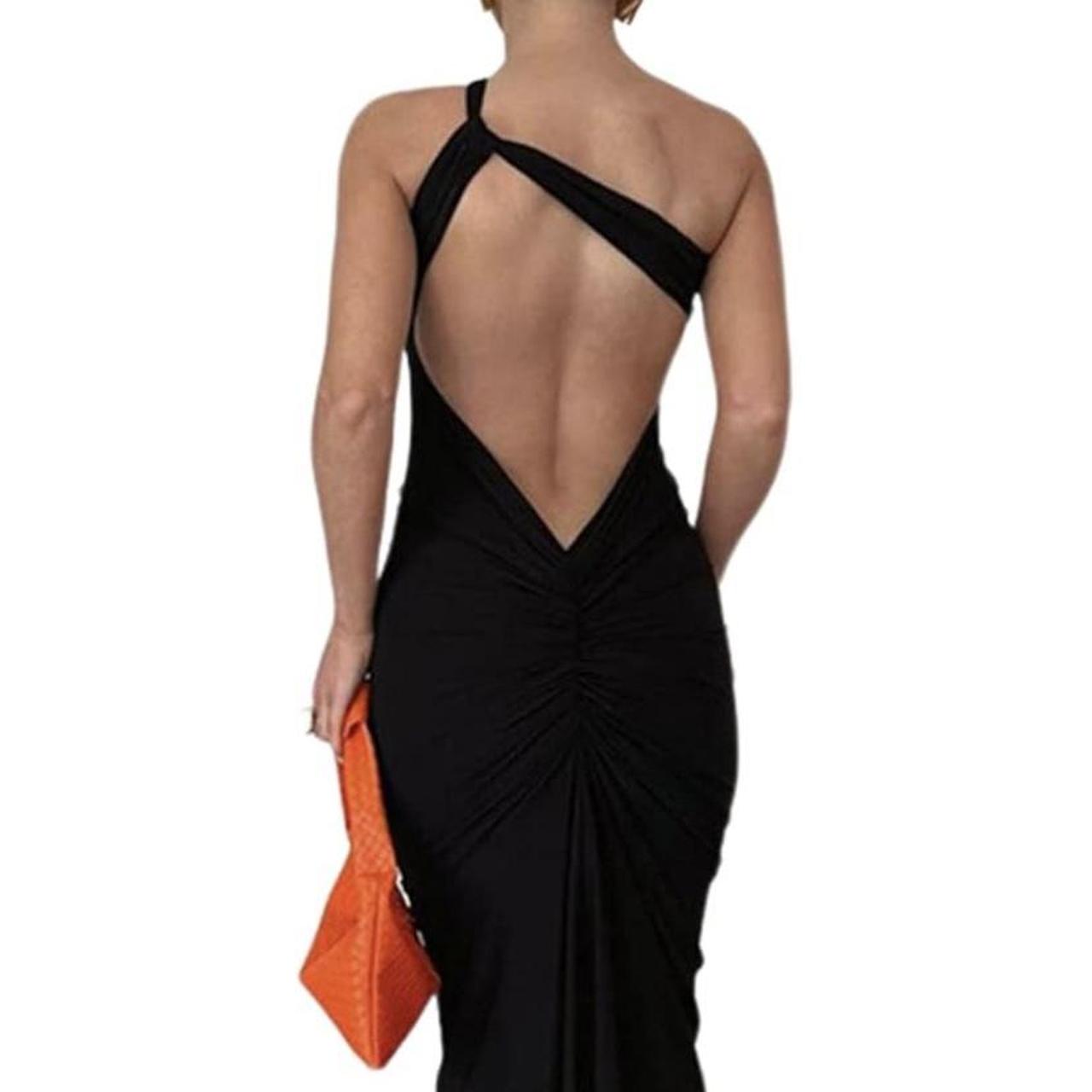 Maxi Backless Black dress -size s - maxi dress -... - Depop