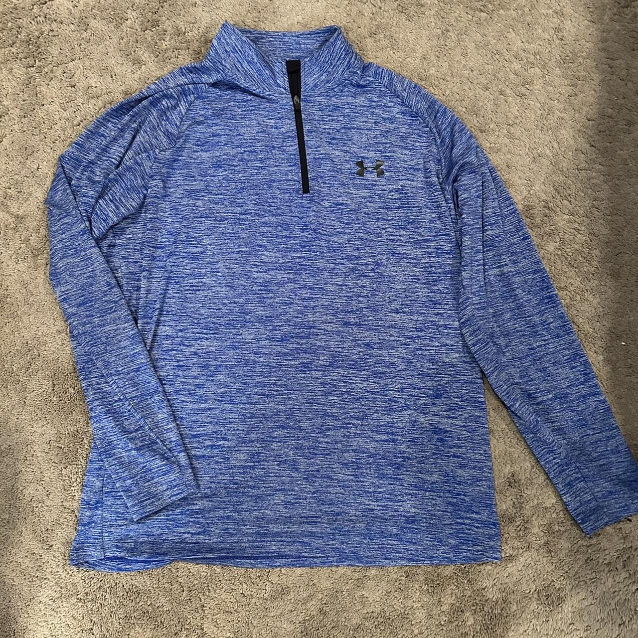 Blue Heathered Under Armout Quarter Zip... - Depop