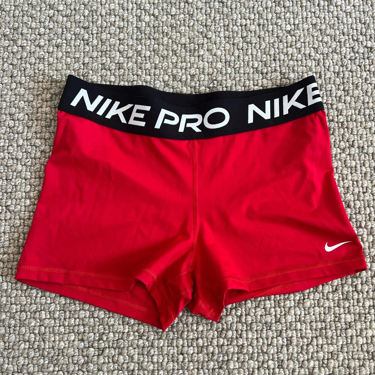 Red Nike Pro Shorts Size: L - Hardly Worn - - Depop