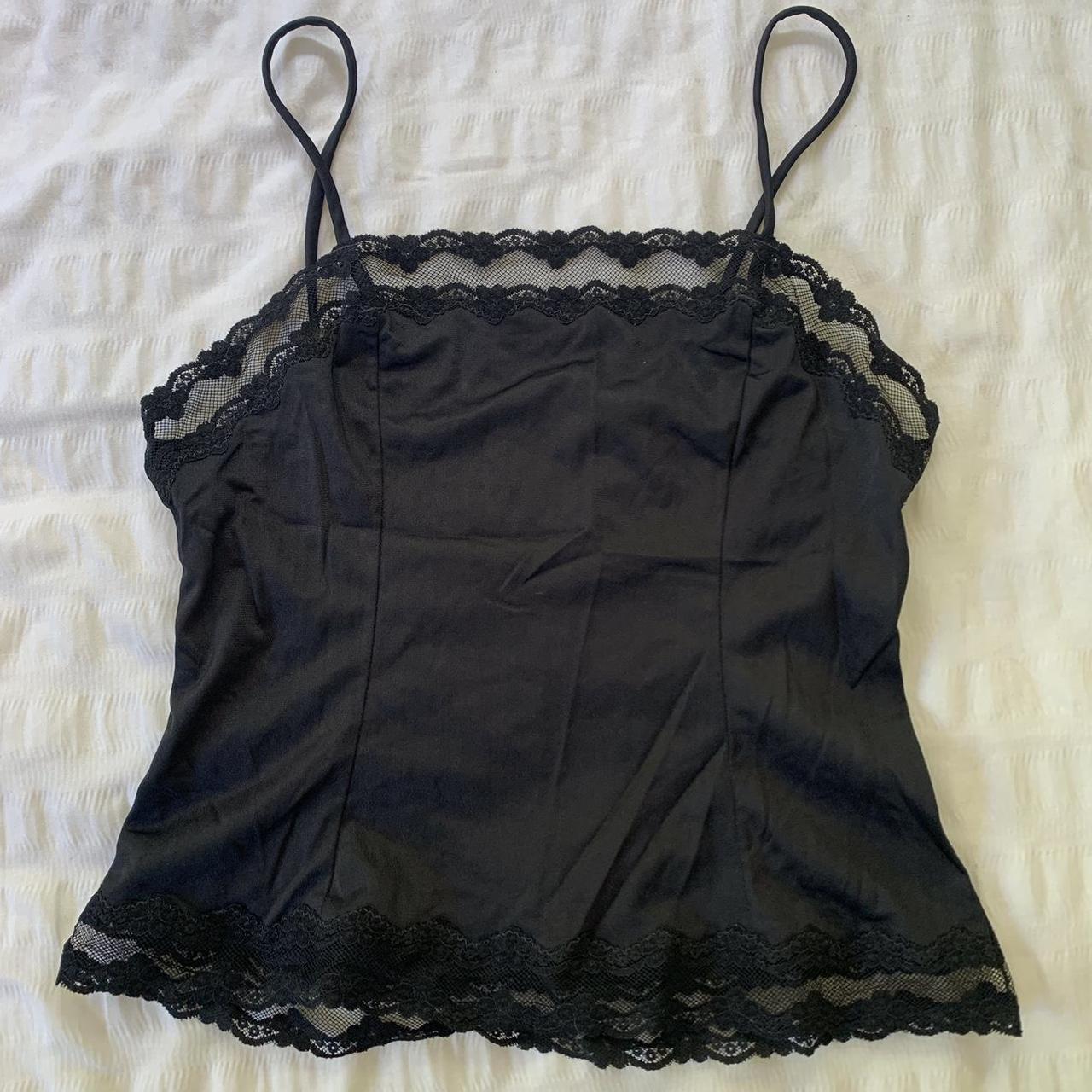 Vintage lingerie black top Best fit 8-10 - Depop