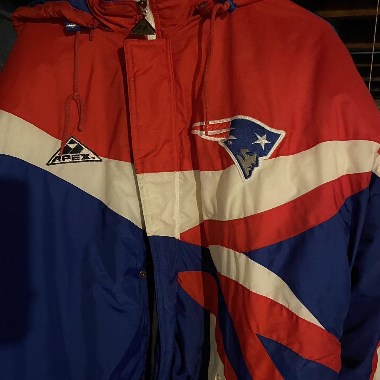 New England patriots apex winter jacket with hood In - Depop