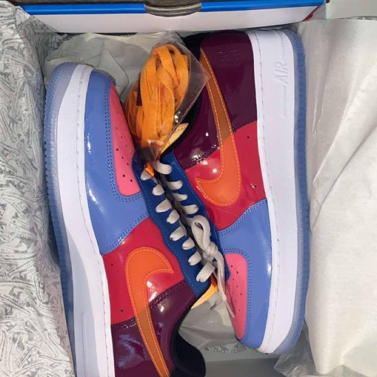 NIKE orange reflective tick airforce 1s good - Depop