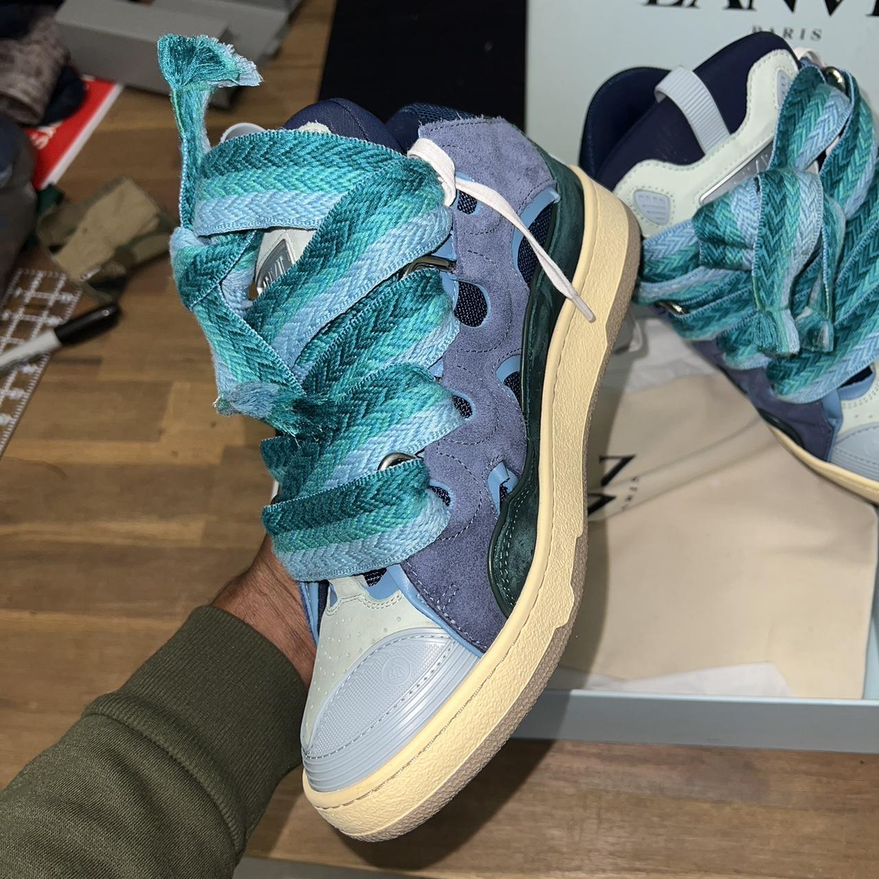 Lanvin Suede Curb Sneaker, Worn 4 times. Size 43 (US | Depop