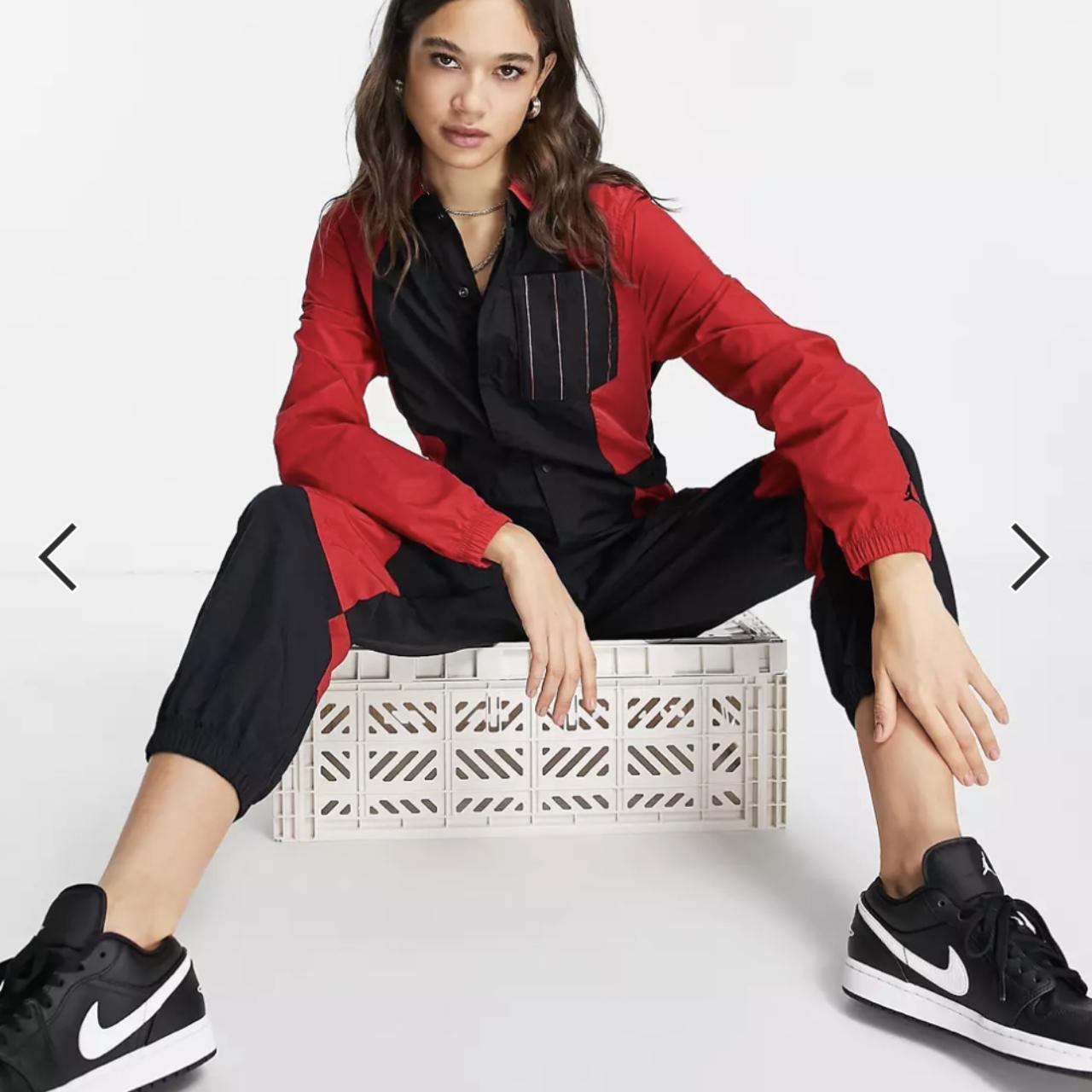 Jordan Women's Red and Black Jumpsuit Depop