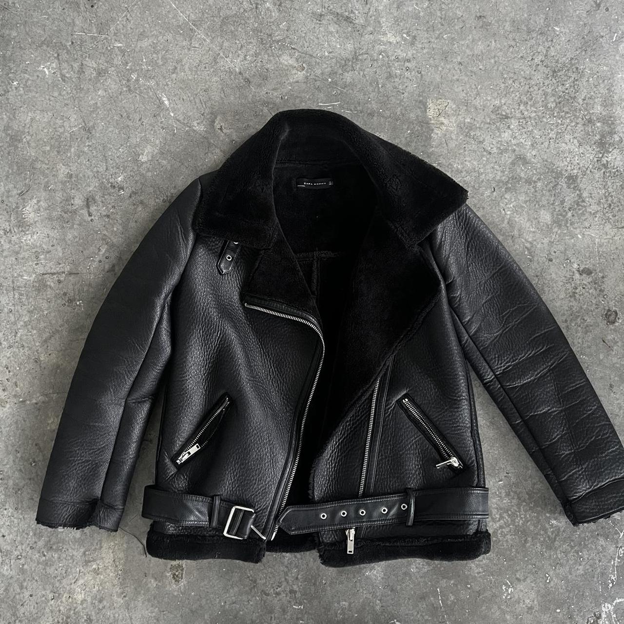 Zara faux shearling bomber jacket hotsell