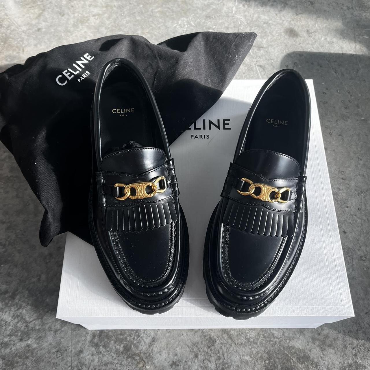 Celine Triomphe Margaret Leather Loafer Women's 37.5 | Depop