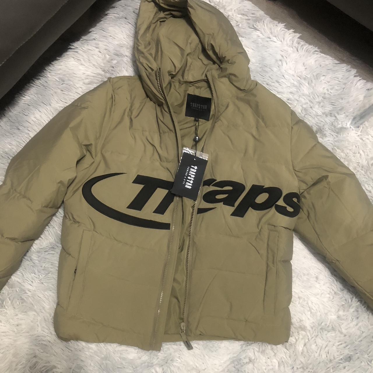 Trapstar Hyperdrive Hooded Puff Puffer Dark Olive... Depop