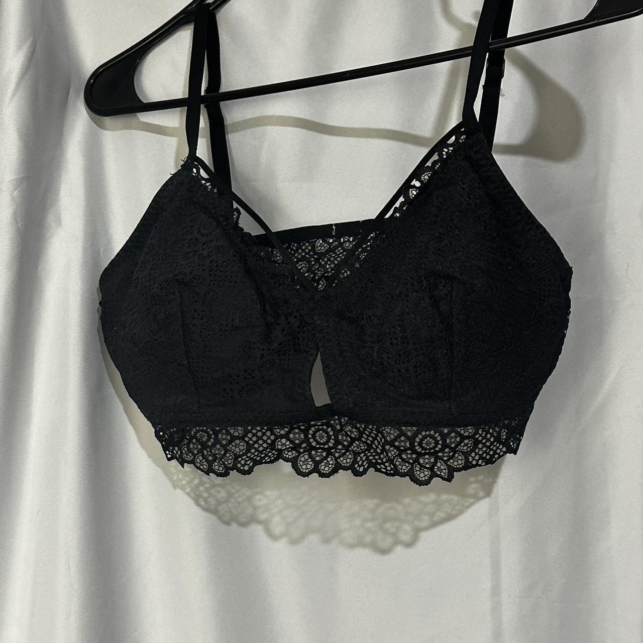 Black lace bralette with lots of lace detail! - Depop