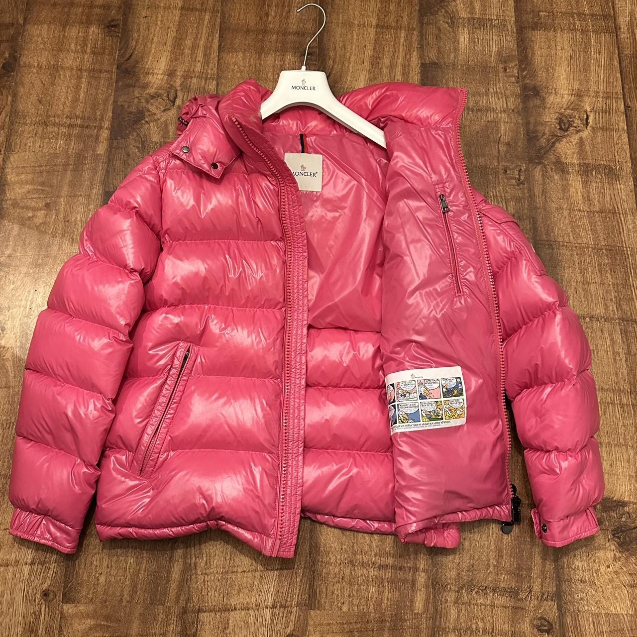 Pink Moncler maya jacket. Size - 5 Worn twice Open | Depop