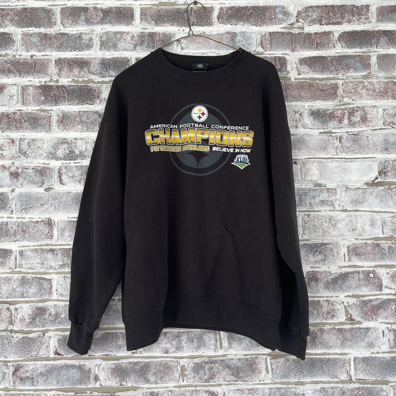 Vintage Pittsburgh Steelers Sweatshirt Grey Vintage - Depop