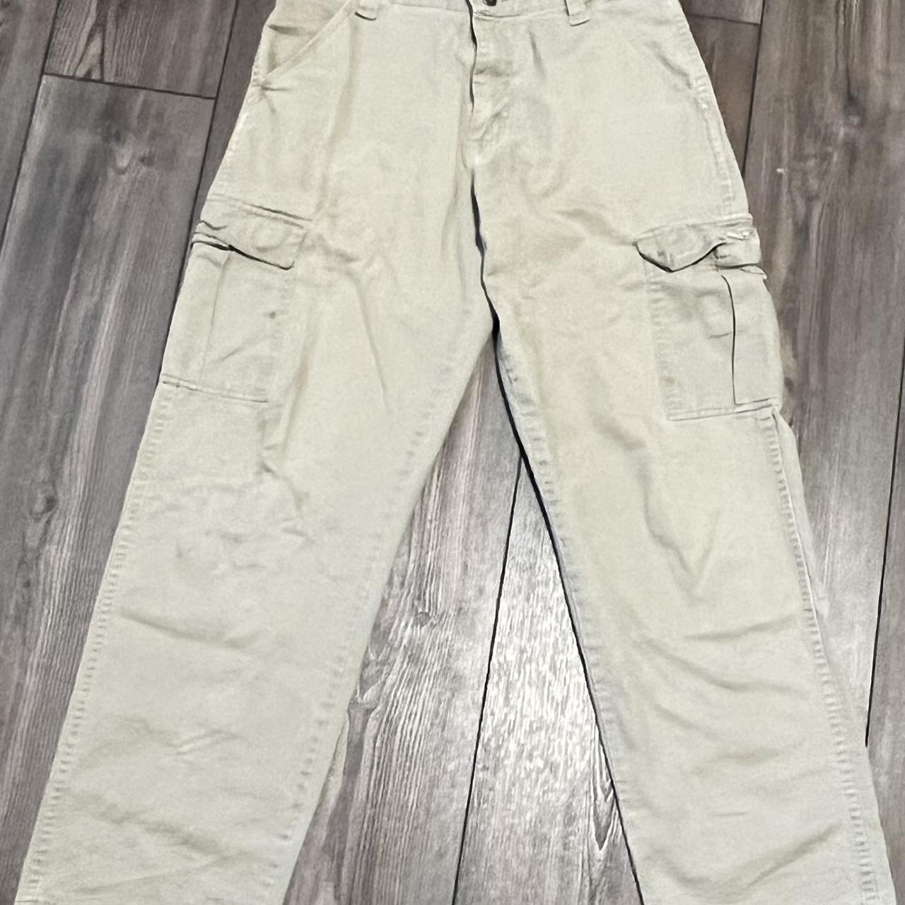 Tan Wrangler Cargo Pants; Size: 30x32 ‼️READ‼️ ... - Depop