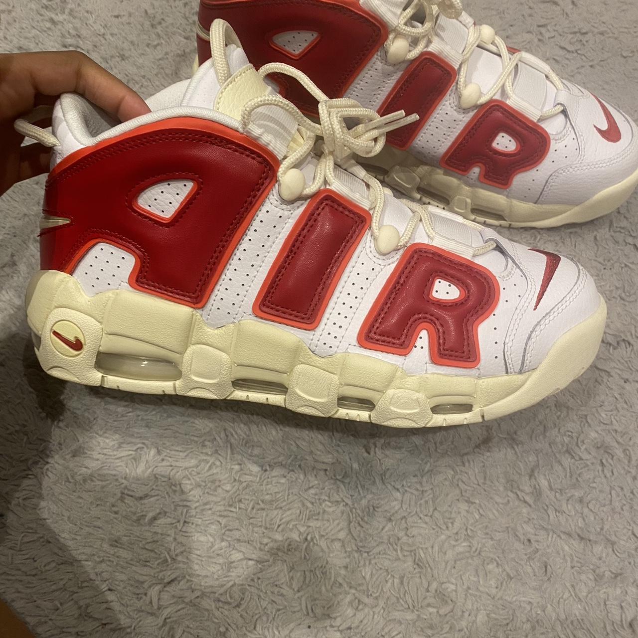 nike air more uptempo Red and cream brand new Nike... - Depop