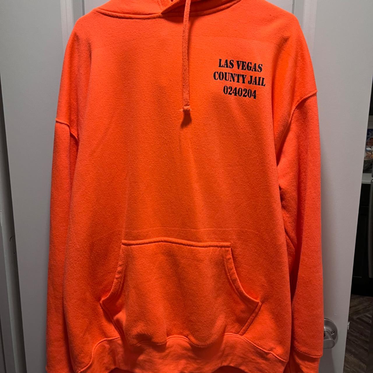 Las Vegas County Jail oversized Hoodie Orange Las | Depop
