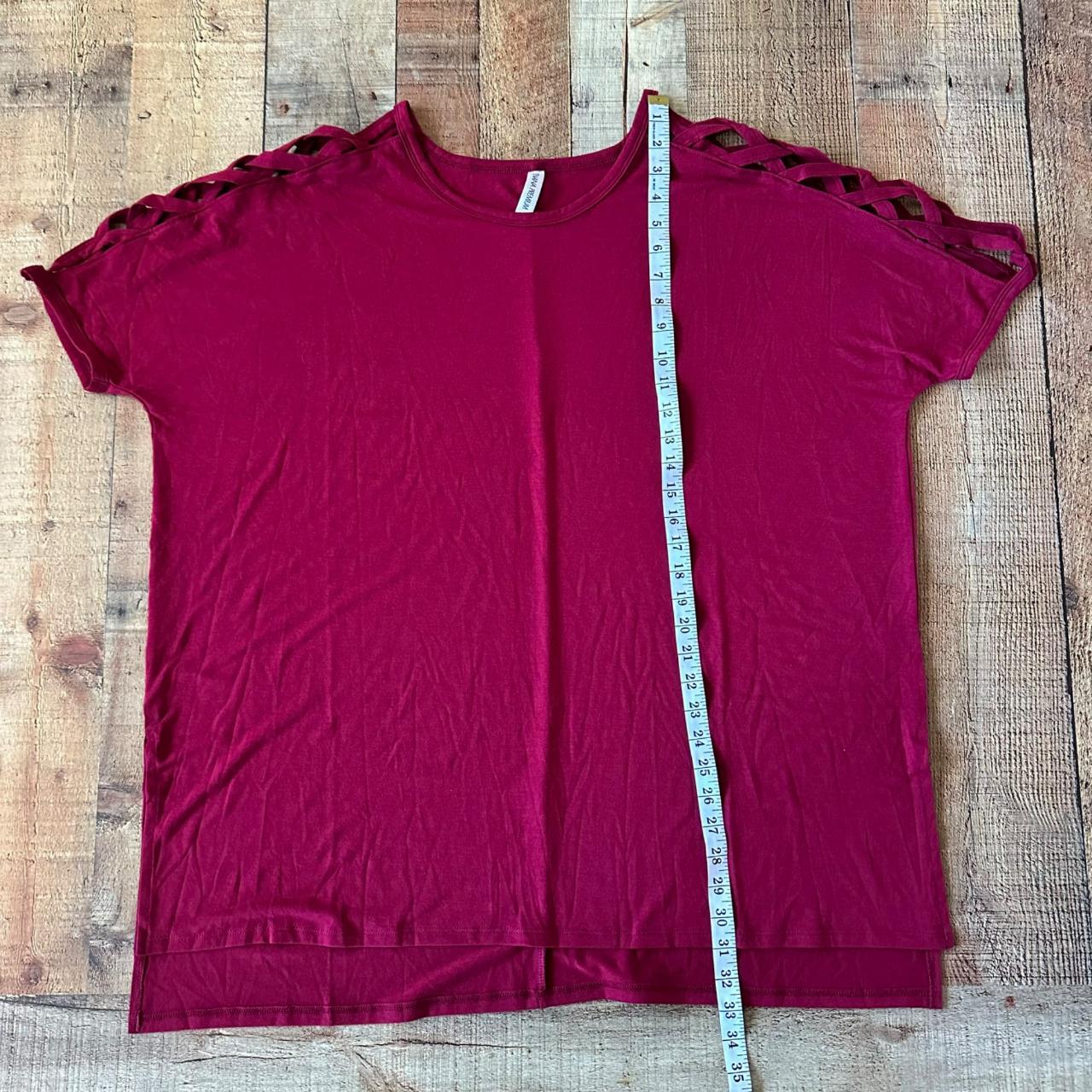 Zenana Premium maroon red crew neck shirt women's - Depop