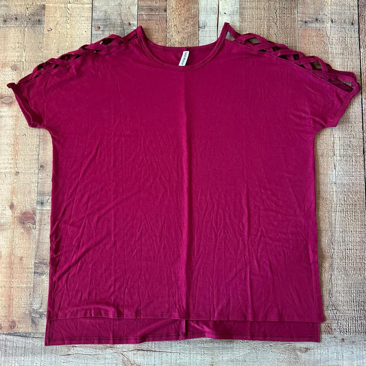 Zenana Premium maroon red crew neck shirt women's... - Depop