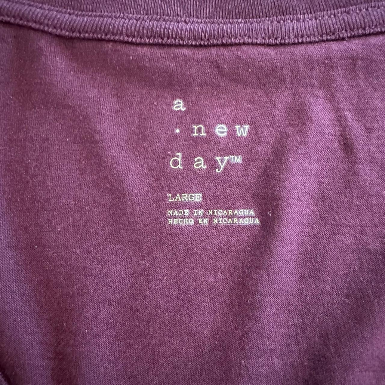 A New Day Women's round neck short sleeve purple tee... Depop