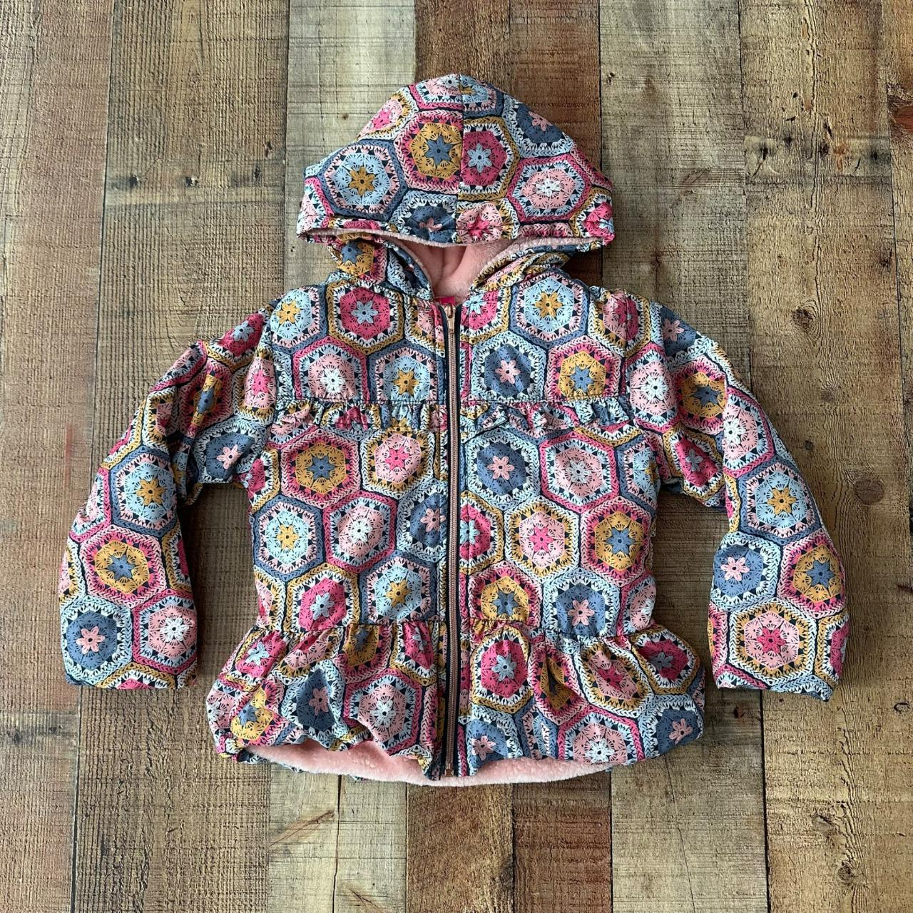 Penelope Mack granny square floral lined coat. Depop