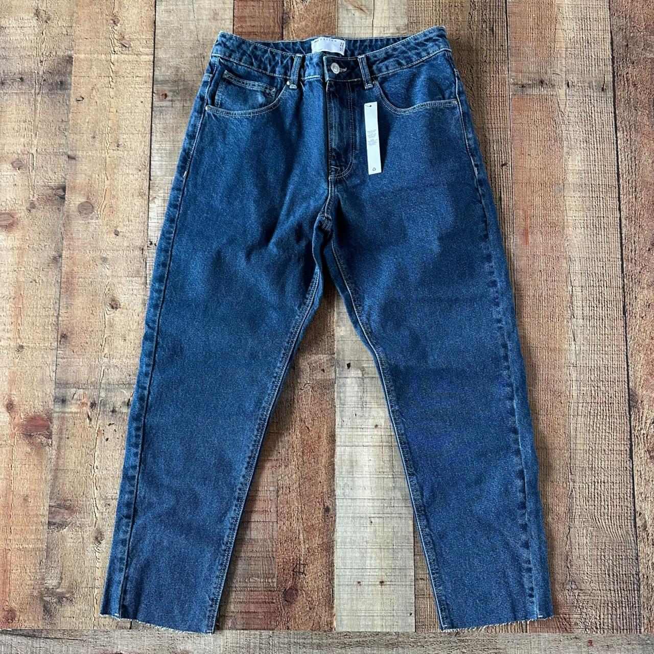 ASOS Men's Classic Rigid Jeans in Mid Wash Blue with... - Depop