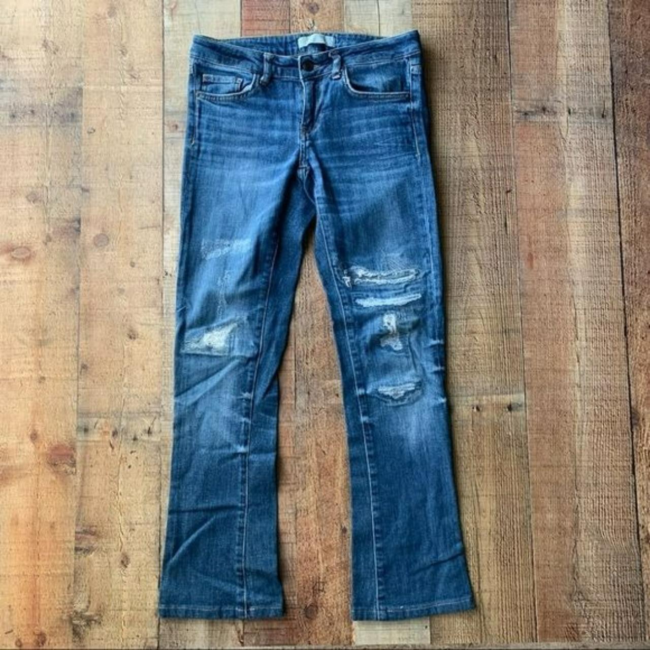 Zara Z1975 basic dept denim distressed medium wash... - Depop