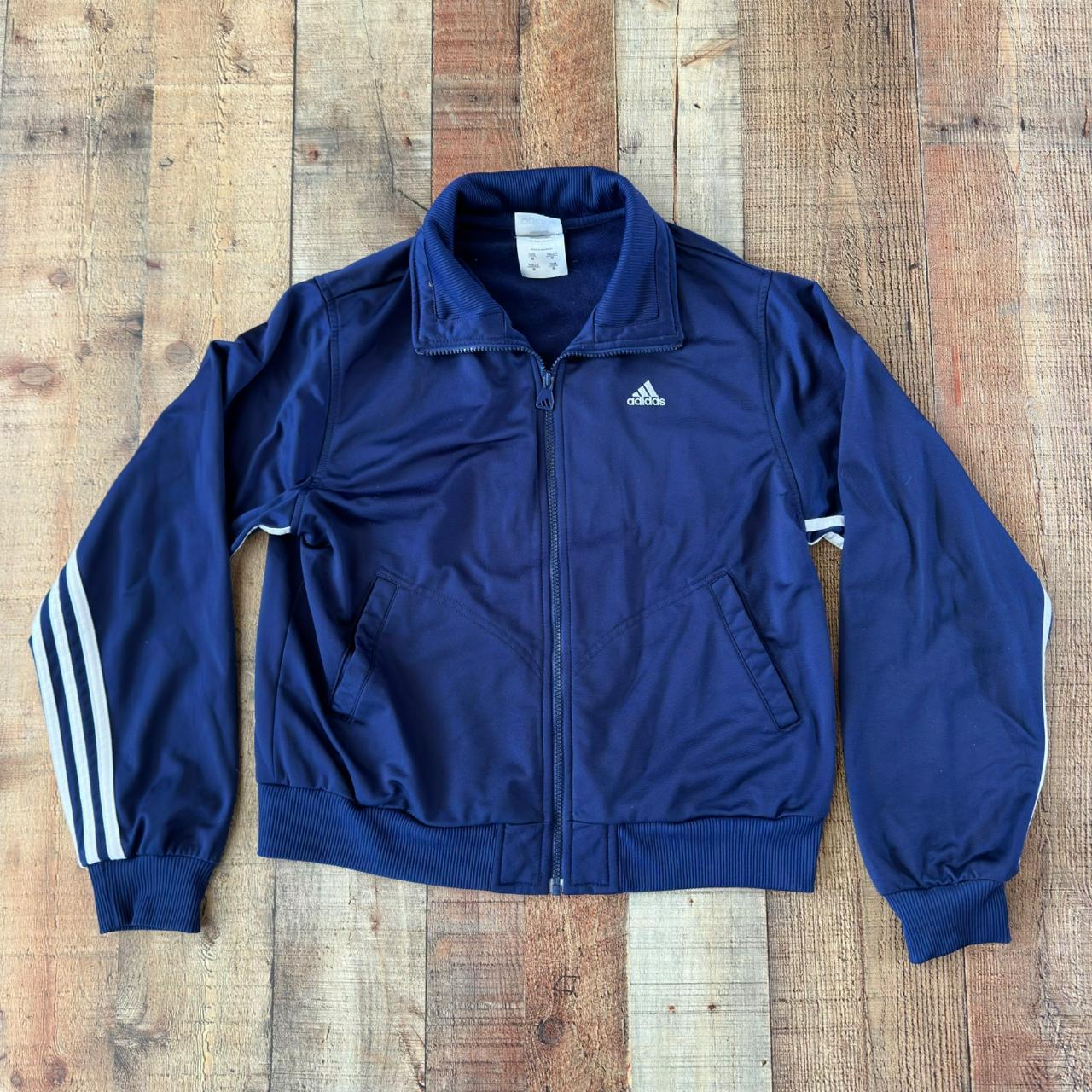 Adidas Mens Track Jacket Size M Blue Polyester Full. Depop