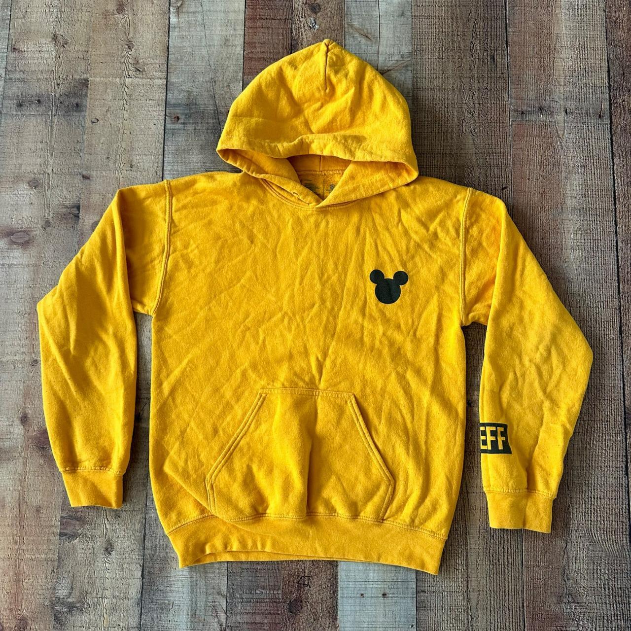 Neff Yellow Hoodie With Mickey Mouse Print Stay. Depop